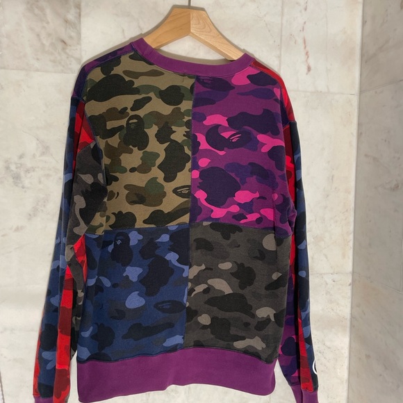 Bape Mix Camo Crazy Shark Crewneck - Picture 2 of 13